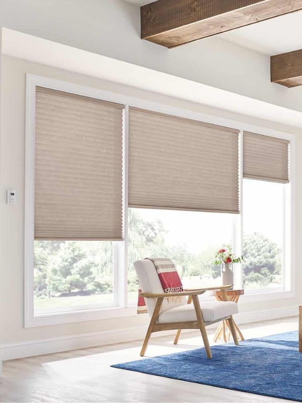 Cellular Shades Vancouver — honeycomb blinds in a bright modern living room