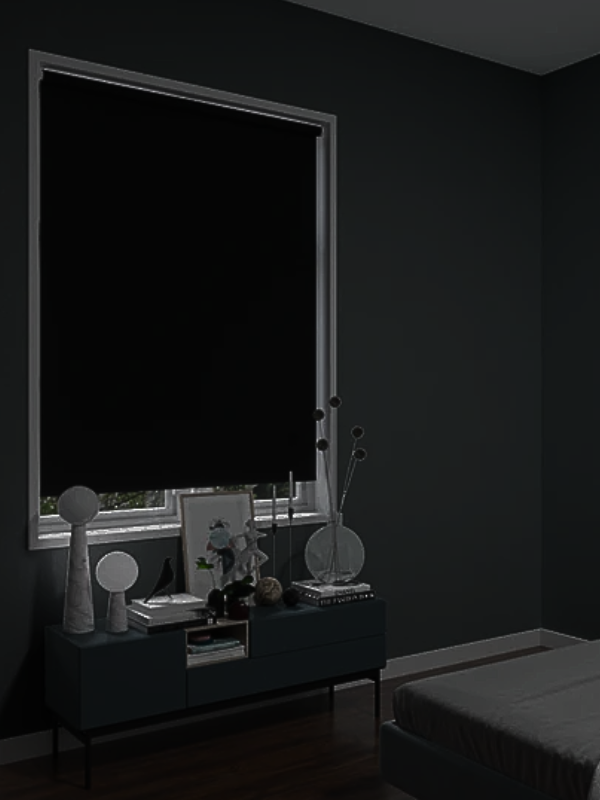 Blackout Blinds Vancouver — total light-blocking shades in a modern bedroom