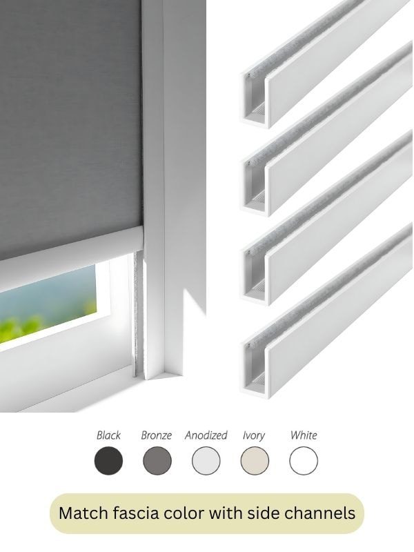 Side channel options that seal edge light on blackout blinds
