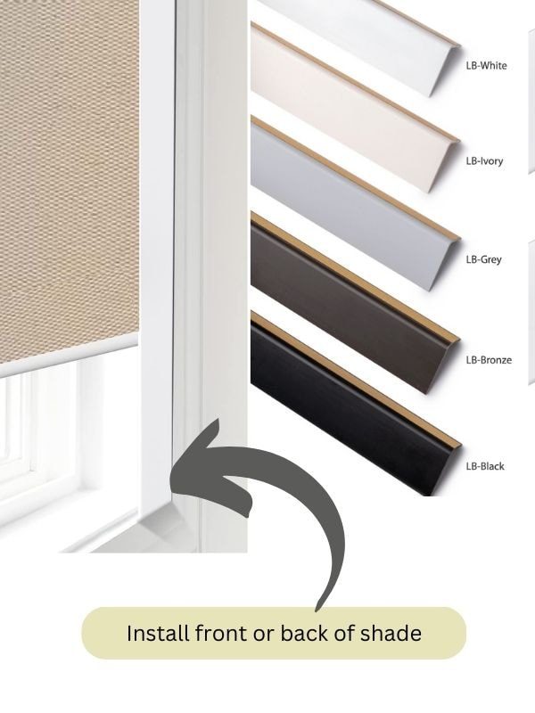 L-type side channel colour options for blackout blinds in Vancouver