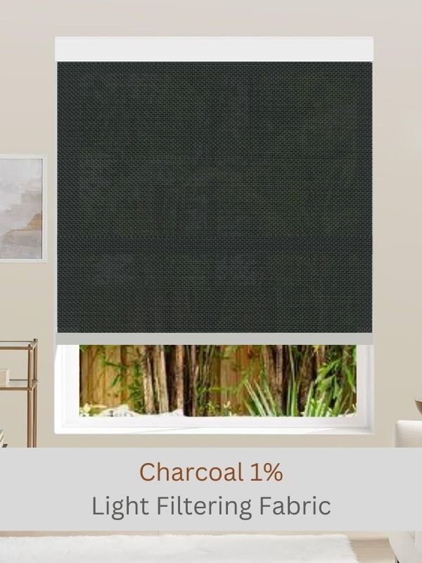 Charcoal 1% light filtering roller shade fabric