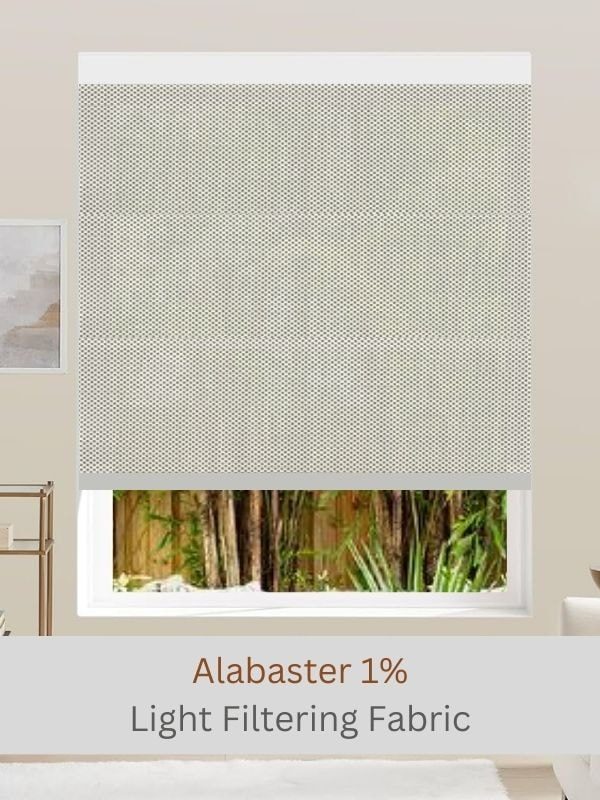 Alabaster 1% light filtering roller shade fabric