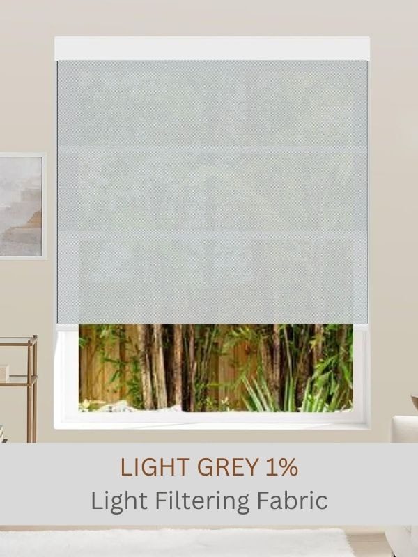 Light Grey 1% light filtering roller shade fabric