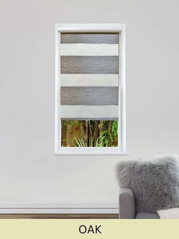 Oak zebra blinds