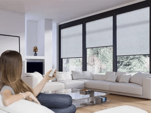 Modern roller shades in a contemporary room