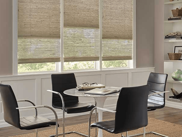 Scandinavian style window treatments with natural materials